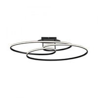 Kruhová - LD 15321-18 LUMACA LED stropní svítidlo černé světelné kruhy do jídelny nebo obývacího pokoje 3000K - JUST LIGHT