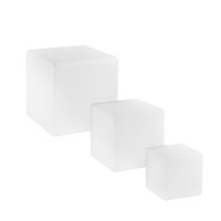 Na stůl - FAN I-GECO-CUBO-L40 Nabíjecí venkovní svítidlo LED Geco, bílé, 4 W, 240 lm, RGBW, stmívatelné, IP65, vč. dálk. ovl., 40 x 40 x 40 cm - FANEUROPE