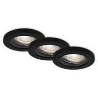 Kruhová - BRI 7181-035 3ks sada LED vestavné svítidlo, pr. 8,5 cm, 5 W, 400 lm, černá - BRILONER