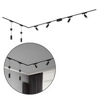 Lištové Briloner 48V - BRILO 8035065 Luxtrail lištový systém, 4x LED spoty, 2x LED závěsná svítidla, do L, černá - BRILO