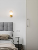 Dekorativní - NV 9009247 Nástěnné svítidlo BALOR opálové sklo a mosazný kov G9 - NOVA LUCE