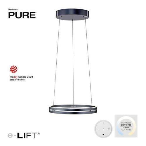 Kruhová - PN 2550-15 LED závěsné svítidlo PURE E-Loop elektrické 2700-5000K šedá mystic - PAUL NEUHAUS - foto 1