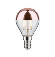 E14 - P 28665 LED kapka 2,6 W E14 zrcadlový svrchlík měď teplá bílá - PAULMANN