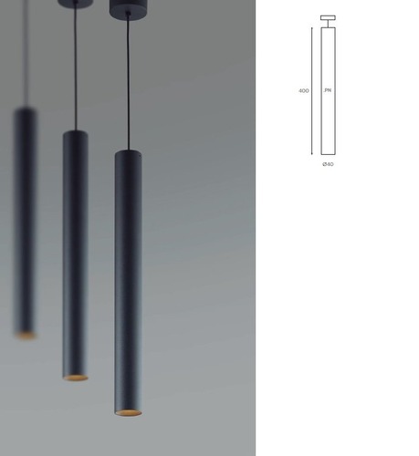 Válec - BPM 20192.01.PN.BK-BK.20.ST.9.30 Závěsné svítidlo TUBULAR 40 LED 16W Ø40mm 3000K 485lm - BPM (starý kód 20192.04.PN.BK.D20.3K) - foto 1