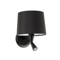 Dekorativní - FARO 64309-03 CONGA nástěnná lampa, černá, se čtecí lampičkou - FARO