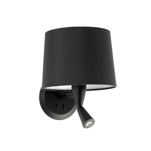 Dekorativní - FARO 64309-03 CONGA nástěnná lampa, černá, se čtecí lampičkou - FARO - foto 1