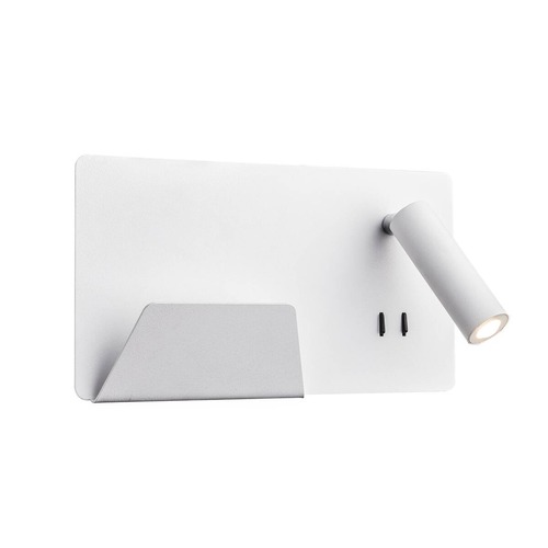 Bodová - LA 1003457 SOMNILA SPOT vnitřní nástěnné svítidlo LED 3000K, bílá, verze vlevo vč. USB přípojky - BIG WHITE (SLV) - foto 1