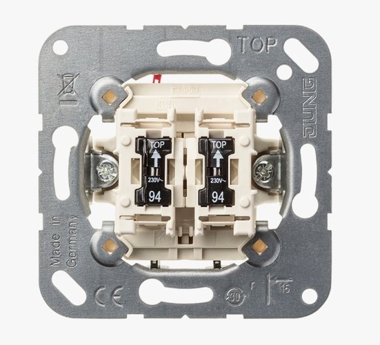 Vypínače a zásuvky - JU 535U5 Dvojité tlačítko 535U5 - JUNG - foto 1