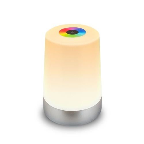 Stolní lampy dekorační - BRILO 7554014 Nubsi stolní lampička - 2,8W, 280lm, nabíjecí, LED, stmívatelné, RGB+W, matný chrom - BRILO - foto 1