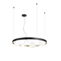 Dekorativní - FAN I-SONETTO-S8 Závěsné svítidlo SONETTO černá/zlatá, 8xG9, 76x150 cm - FANEUROPE