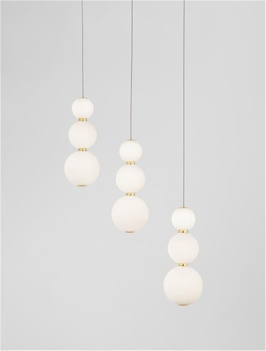 Vícečetná - NV 9695243 Závěsné svítidlo FLEA závěsné svítidlo zlatá a opálové bílé skleněné stínidlo LED 36W 3000K stmívatelné - NOVA LUCE - foto 1