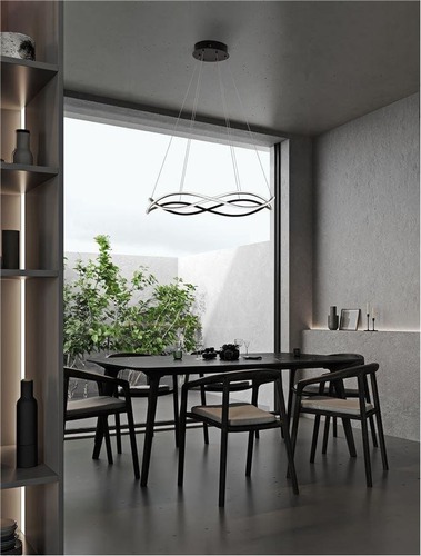 Kruhová - NV 9348103 Závěsné svítidlo JINAL LED závěsné svítidlo černý kov, hliník a silikon 3000K 55W IP20 stmívatelné - NOVA LUCE - foto 1