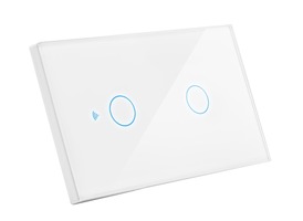 Ovladače pro vícebarevné LED pásky, RGB, RGBW - CEN SWSMA-2 Přepínač SMART zapuštěný dvojitý-5A-220-240V IP20 ovládaný SMARTPHONEM přes WIFI nebo hlasem. Vhodný do instalční krabice BTICINO 503E 3 moduly. Tuya WiFi - CENTURY