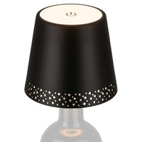 Na stůl - BRILO 7485015 LED nabíjecí stolní lampa, 11 cm, USB-C, 2,6W, 280lm, černá - BRILONER