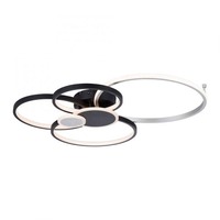 Kruhová - LD 14549-18 PAPILON LED stropní svítidlo kruhové s 6ti kruhy, černá, hliník, teplá bílá 3000K - LEUCHTEN DIREKT / JUST LIGHT