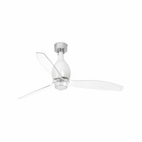 Ventilátory - FARO 32020-9 MINI ETERFAN M LED, bílá/transparentní, stropní ventilátor s DC motorem - FARO