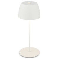 Stolní lampy dekorační - BRILO 7503016 LED nabíjecí stolní lampička Serina Mini, bezdrátová, 20cm, IP44, 2,5W, stmívatelné, dotykový vypínač, bílé - BRILO