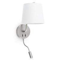 Dekorativní - FARO 29331 BERNI nástěnná lampa, nikl, se čtecí lampičkou - FARO