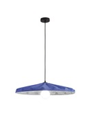 Kónická - FAN I-WIMBLEDON-S1-BLU Závěsné svítidlo Wimbledon (oranžovo‑šedý filc) kabel 2 m, stínidlo 69 cm, objímka E27 - FANEUROPE