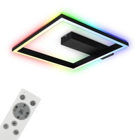 Hranatá - BRILO 3736-015 RGB CCT LED stropní svítidlo, 57cm, 20 W, 1800 lm, černá - BRILO