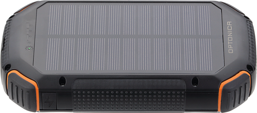 Powerbanka - POWER BANK 20000mAh 3.7V SOLAR:1.2W ČERNÁ + ORANŽOVÁ LED:4W - foto 1