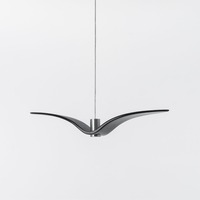 Dekorativní - BRO PC00962_002 Night Birds, závěsné svítidlo, 5W LED, šedé kouřové sklo / masiv, délka 78cm - BROKIS A