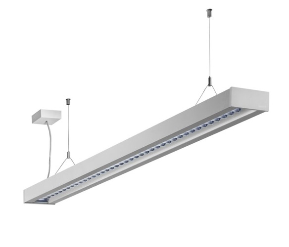 Technická - HAL 121-501M-25GGE/840, S AKCE - Závěsné svítidlo ZULI mřížka matná LED MODUL 45W 1415x125x50mm 4000K stříbrné - HALLA - foto 1