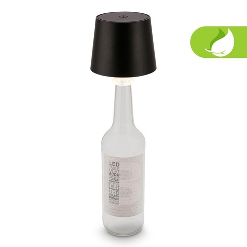 Stolní lampy dekorační - BRILO 7709015 BRILONER Bota lampička na láhev - 1,8W, 120lm, nabíjecí, LED, stmívatelné, dotykový vypínač, teplá bílá, černá 7709015 - foto 1