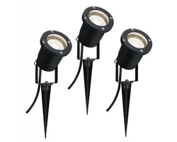Zápichy - P 98897 Outdoor LED svítidlo - zápich do země IP44 3x3,5W GU10 černá - PAULMANN