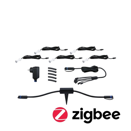 Plug & Shine - P 5063 Plug & Shine set Smart Home Zigbee 3.0 LED zemní svítidlo MicroPen IP67 3000K 5x0,2W 21VA stříbrná Smart Home Zigbee - PAULMANN - foto 1