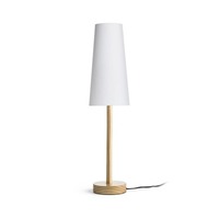Stolní lampy dekorační - RED R14034 MAUI/CONNY 15/30 stolní Polycotton bílá/dřevo 230V E27 7W - RED - DESIGN RENDL