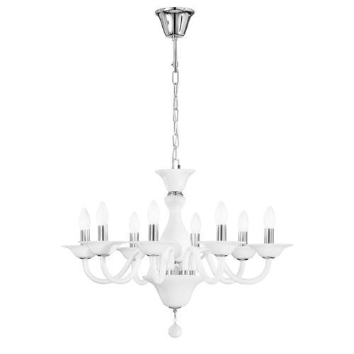 Dekorativní - FAN I-SOFFIO/8 Závěsné svítidlo SOFFIO bílá/chrom, 8xE14, 71x120 cm - FANEUROPE - foto 1