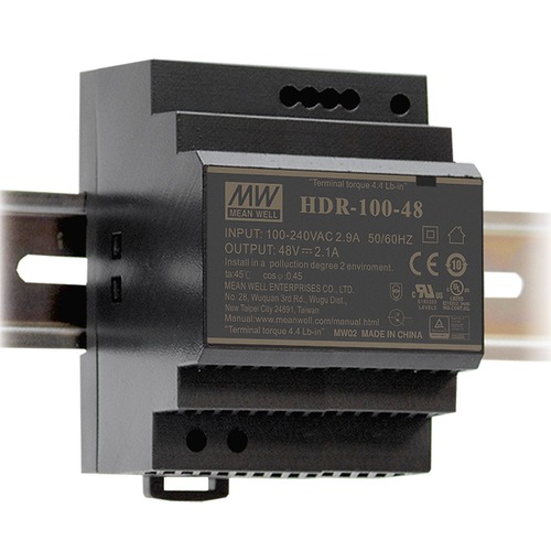 Stabilizované napětí - FAN I-DRIVER-HDR-100-24 Driver DIN ULTRA SLIM 24 V DC 100 W 3,83 A vstup AC 85-264 V / DC 120-370 V 7 x 9 x 5,45 cm - FANEUROPE - foto 1
