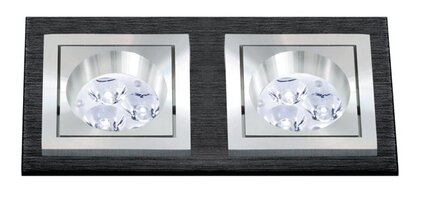 Hranatá - BPM 3068LED2.D40.3K Vestavné svítidlo Aluminio Negro, černá 2x 7W LED 230V - BPM