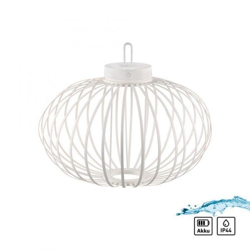 Na stůl - LD 19305-16 AKUBA LED stolní lampa průměr 46cm bílé na baterie USB IP44 stmívatelné dotykem 2700K - JUST LIGHT - foto 1