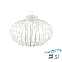 Na stůl - LD 19305-16 AKUBA LED stolní lampa průměr 46cm bílé na baterie USB IP44 stmívatelné dotykem 2700K - JUST LIGHT