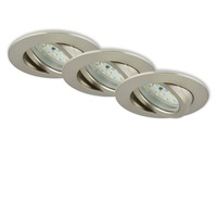 Kruhová - BRI 7296-032 3ks sada LED vestavné svítidlo, pr. 8,2 cm, 6,5 W, matný nikl - BRILONER