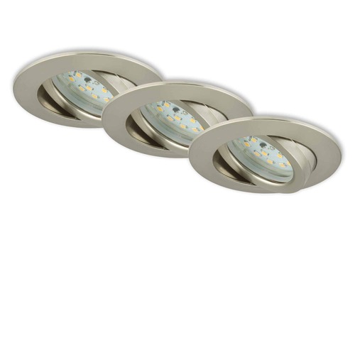 Kruhová - BRI 7296-032 3ks sada LED vestavné svítidlo, pr. 8,2 cm, 6,5 W, matný nikl - BRILONER - foto 1