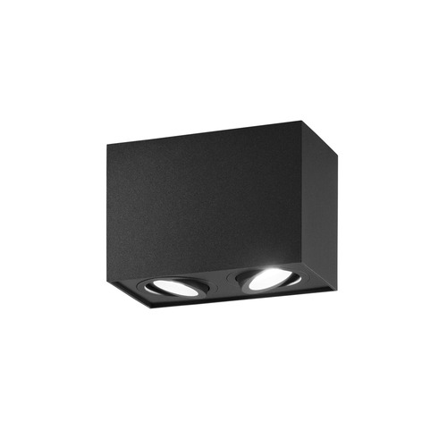 Downlight - FAN I-TOWN-Q2 NER Stropní svítidlo TOWN černá, 2xGU10, 17,8 x 12,5 x 9,6 cm - FANEUROPE - foto 1