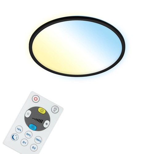 Kruhová - BRILO 7059-015 CCT svítidlo LED panel, pr. 42 cm, 22 W, 3000 lm, černá - BRILO - foto 1