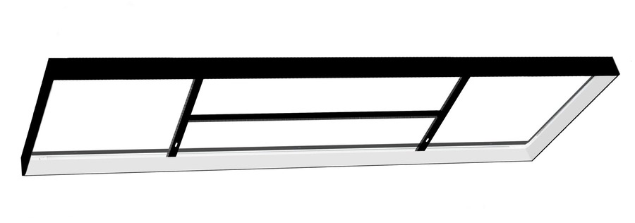 Pro LED panely - CEN KIT-PLFS120N Rám pro povrchovou montáž LED panelu 30x120 celistvý rám černý - CENTURY - foto 1
