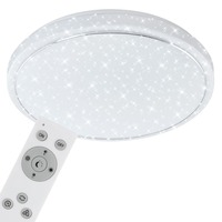 Kruhová - BRILO 3345-016 LED stropní svítidlo hvězdné nebe, pr. 56 cm, 48 W, bílé - BRILO