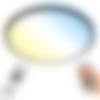 Kruhová - BRILO 3064-015 Hvězdné nebe CCT LED stropní svítidlo, pr. 33,3 cm, 24 W, 2500 lm, černá - BRILO