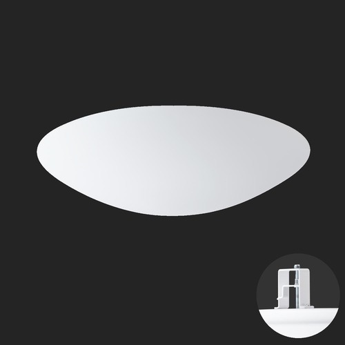 Koupelnová - OS AUR59877 AURA V9 stropní/nástěnné skleněné polovestavné svítidlo bílá IP44 4000 K 35W LED nouzové kombinované 3 h (původní kód OS 59877) - OSMONT - foto 1