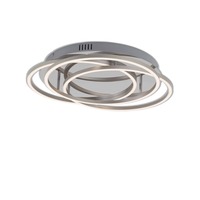 Kruhová - BRI 3248-018 LED stropní svítidlo, pr. 52,5 cm, 56 W, hliník-chrom - BRILONER