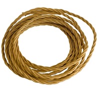 Kabely, šňůry - FAN I-CLAY-CAVO3X1,5 ORO Elektrický látkový kabel Clay Tessuto, zlatý, 3 x 1,5 mm², 2500 cm - FANEUROPE