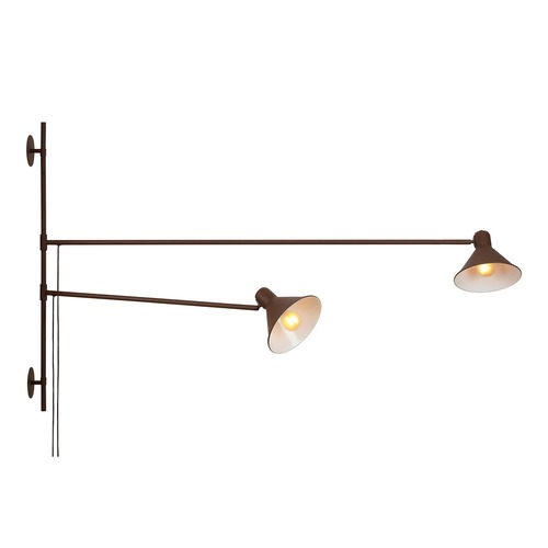 Bodová - FAN I-DUETTO-AP2-BRO Nástěnné svítidlo Duetto, nastavitelný, korten, 2 x E27, 154 x 20,5 x 90 cm - FANEUROPE - foto 1