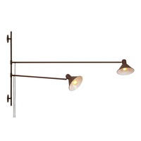 Bodová - FAN I-DUETTO-AP2-BRO Nástěnné svítidlo Duetto, nastavitelný, korten, 2 x E27, 154 x 20,5 x 90 cm - FANEUROPE