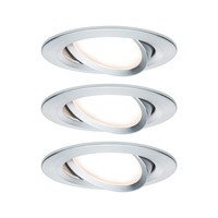 Koupelnová - P 93487 Vestavné svítidlo LED Nova kruhové 3x6,5W hliník broušený nastavitelné 3-krokové-stmívatelné - PAULMANN