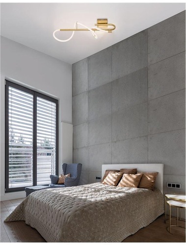 Dekorativní - NV 9082095 Stropní svítidlo CERELIA mosazný zlatý kov a silikonová trubice LED 17.7W 230V 3000K IP20 - NOVA LUCE - foto 1